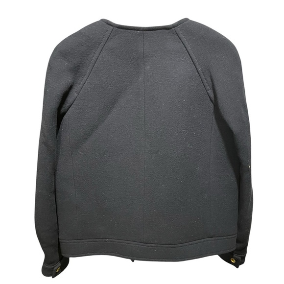 J CREW ~ Double Cloth Navy Blue Wool Moto Style Jacket 6 - Picture 2 of 11